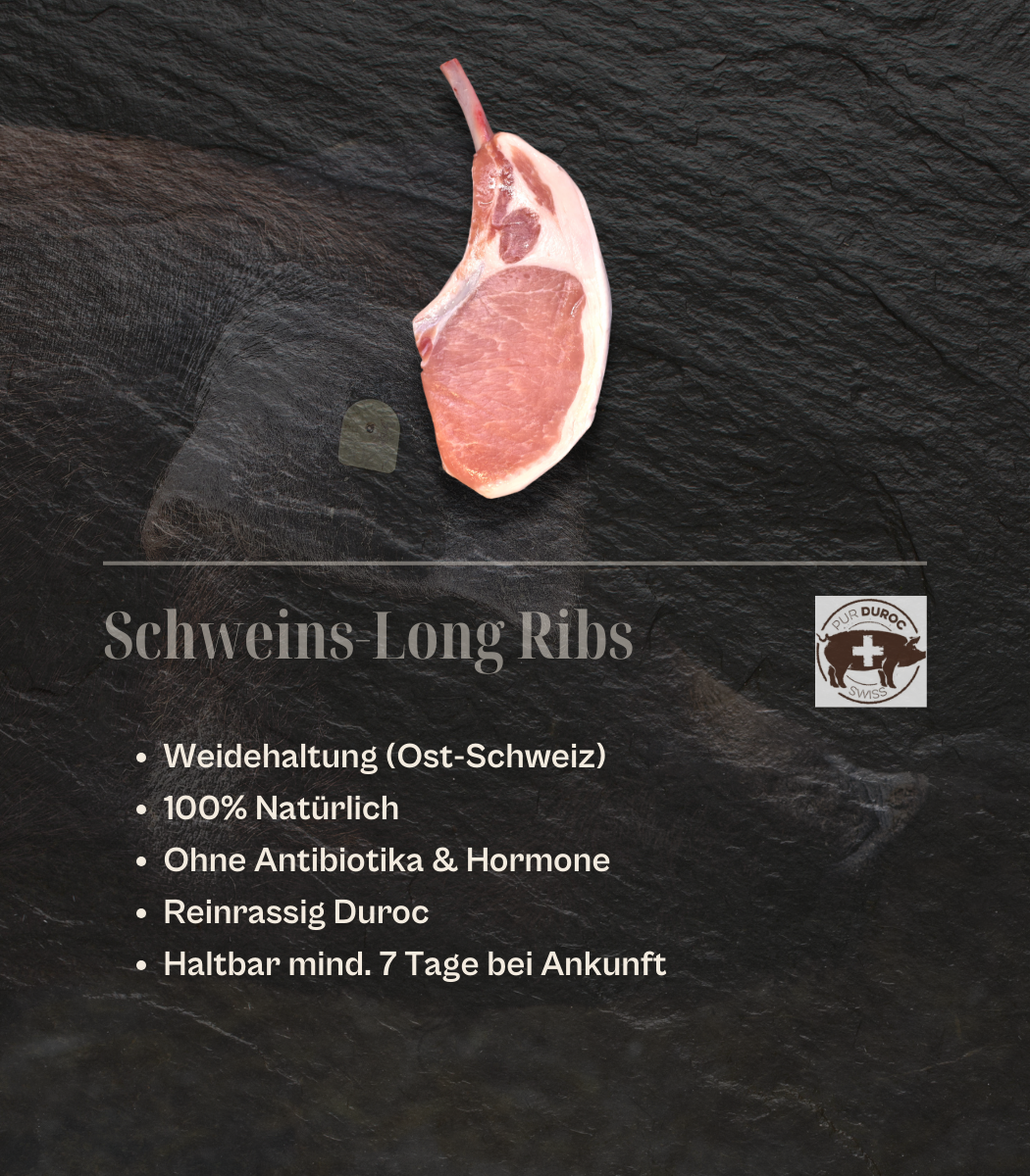 SUI - Pur Duroc Schweins-Long Ribs, ca. 400gr.