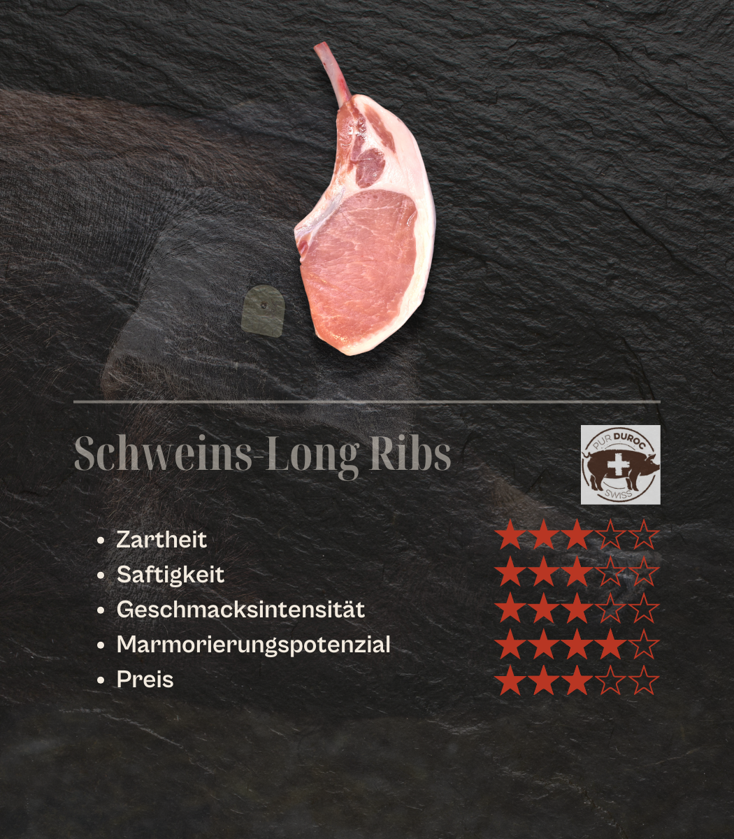 SUI - Pur Duroc Schweins-Long Ribs, ca. 400gr.