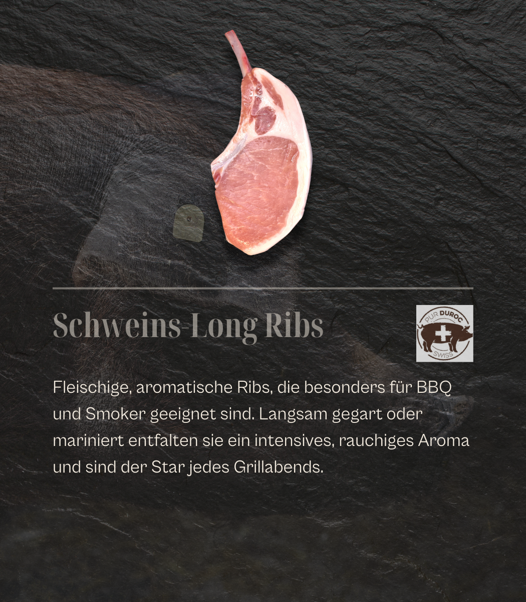 SUI - Pur Duroc Schweins-Long Ribs, ca. 400gr.