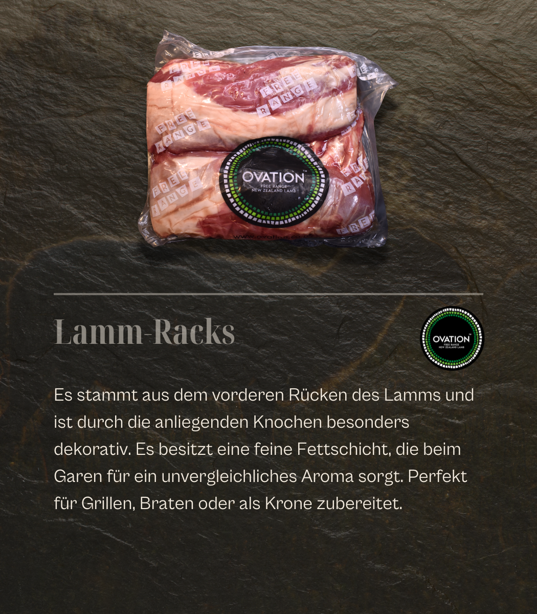 NZ - Ovation Lamm-Racks (Free Range), 2x ca. 350gr.